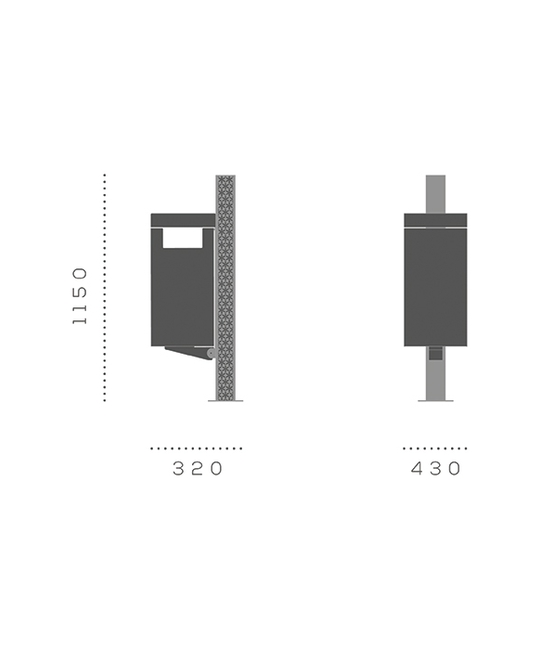 Pattumiera per esterno di design